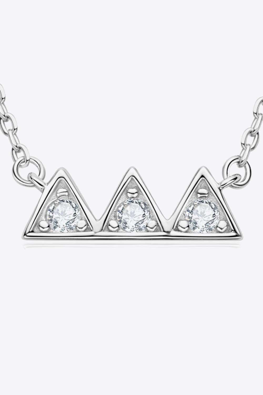 Moissanite Triangle Platinum-Plated Necklace