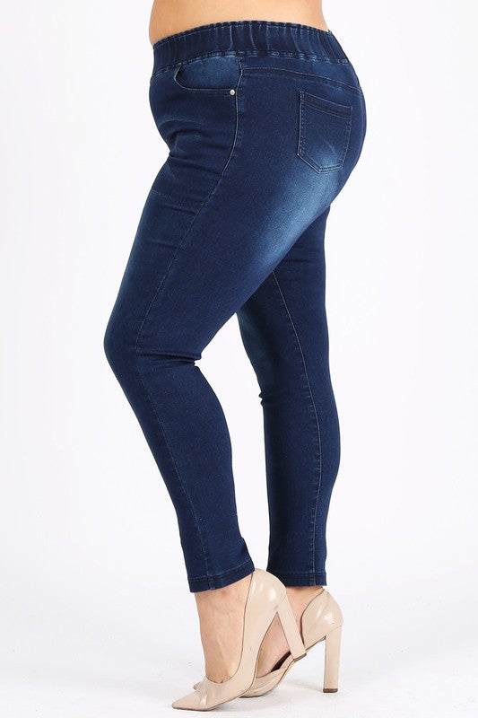 Dark Blue 4X/5X-5X/6X Super Plus Size Jeggings Pants