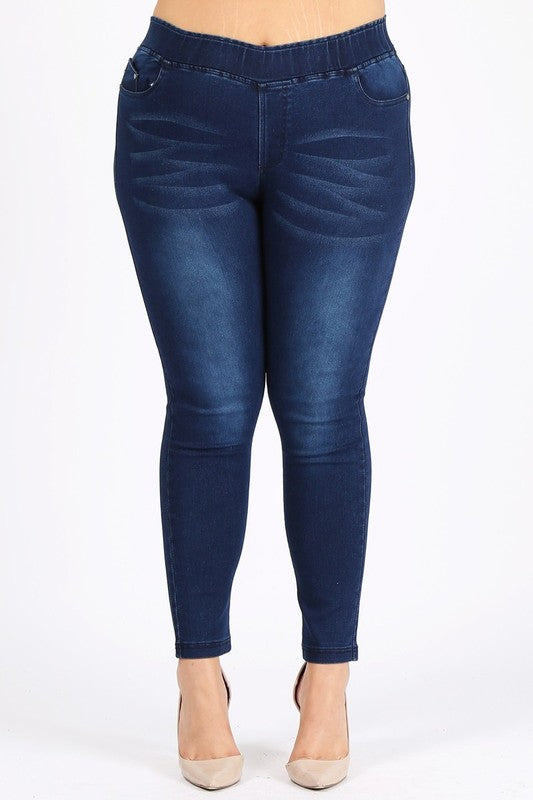 Dark Blue 4X/5X-5X/6X Super Plus Size Jeggings Pants