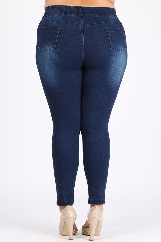 Dark Blue 4X/5X-5X/6X Super Plus Size Jeggings Pants