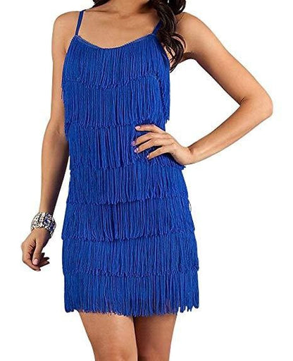 WOMEN'S SHORT ALL-OVER FRINGE FLAPPER DRESS