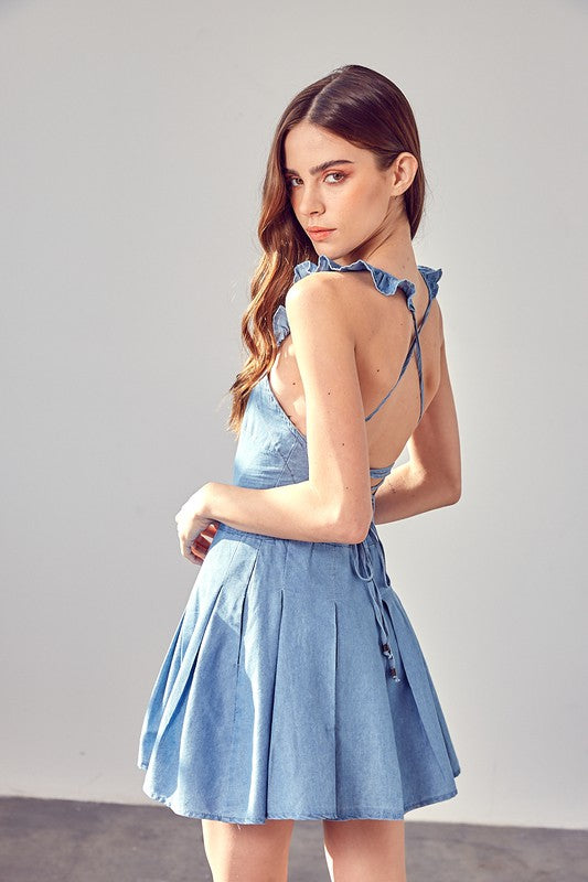 Blue Line Open Back Dress