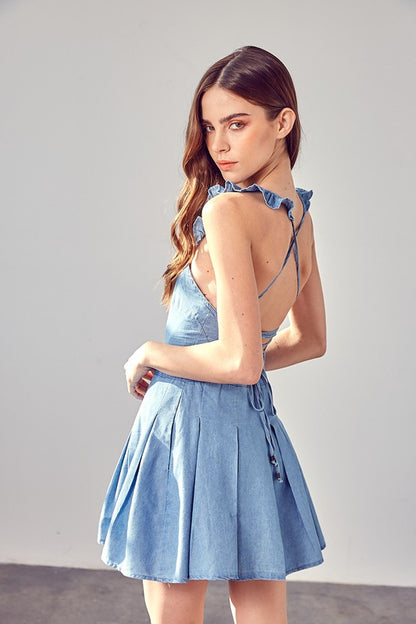 Blue Line Open Back Dress