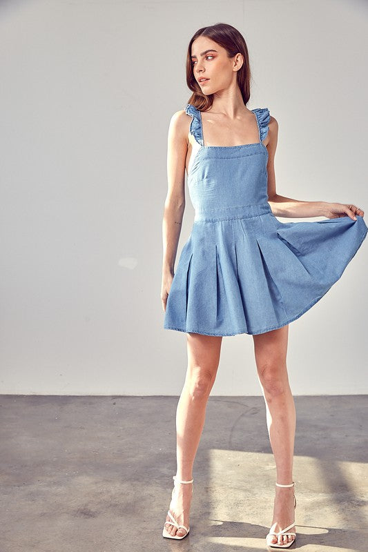 Blue Line Open Back Dress