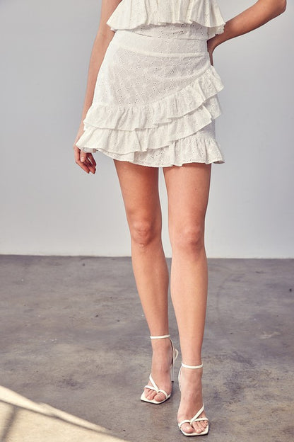 Eyelet Ruffle Skirt