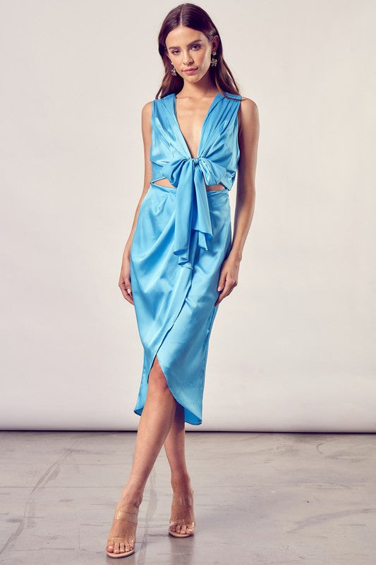 Front Slit Wrap Dress