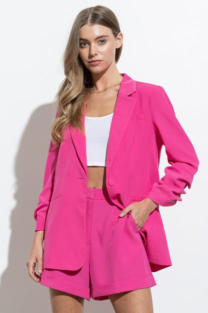 Hot Pink Blazer and Short Set