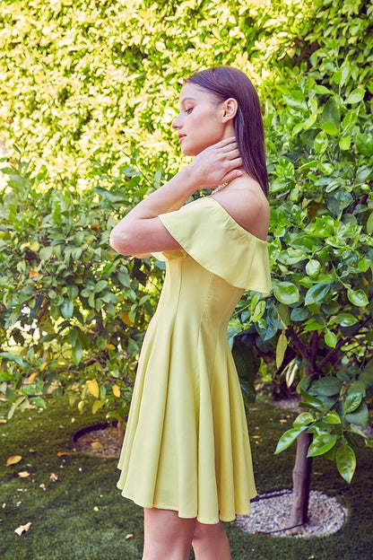 White Line Ruffle Dress