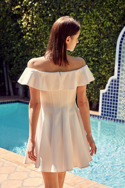 White Line Ruffle Dress