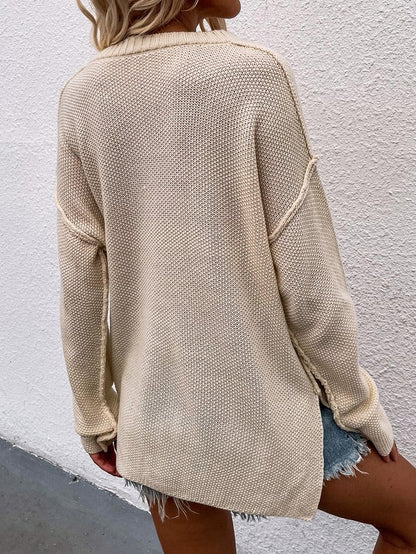 Women Long Sleeve Loose Fit Sweater