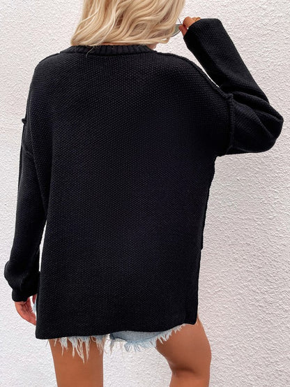 Women Long Sleeve Loose Fit Sweater