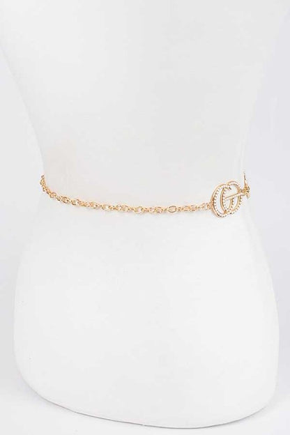 Pearl Pave CG Logo Chain Belt