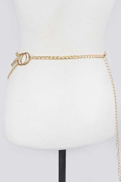 Iconic Rhinestone Layer Chain Belt