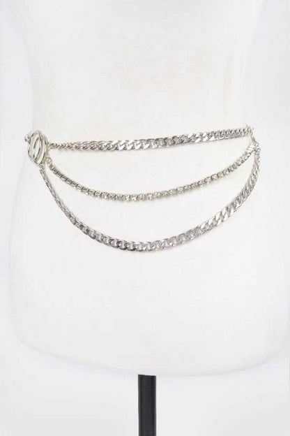 Iconic Rhinestone Layer Chain Belt