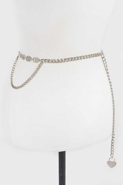 Iconic Rhinestone Layered Chain Belt