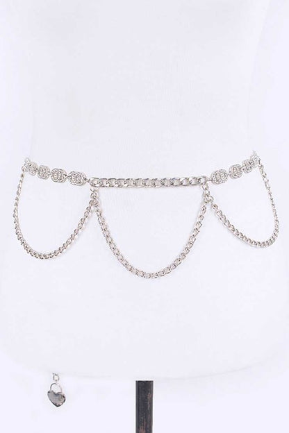 Iconic Rhinestone Layered Chain Belt