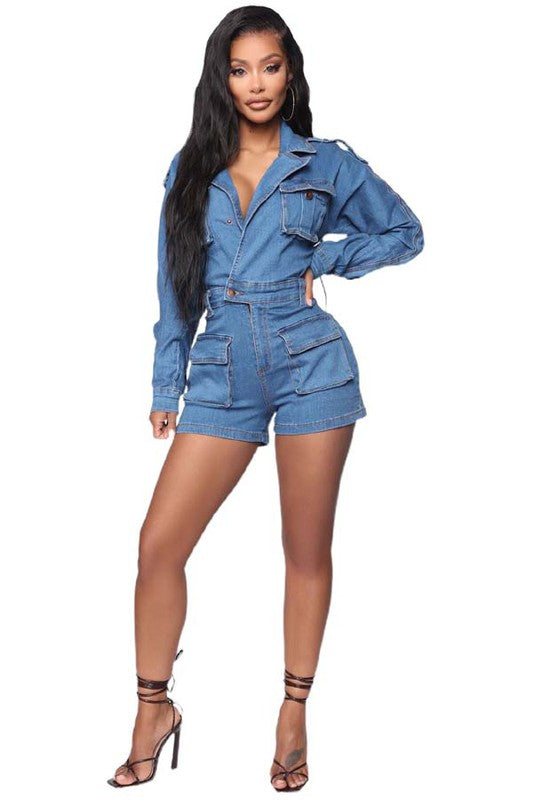 SEXY DENIM ROMPER