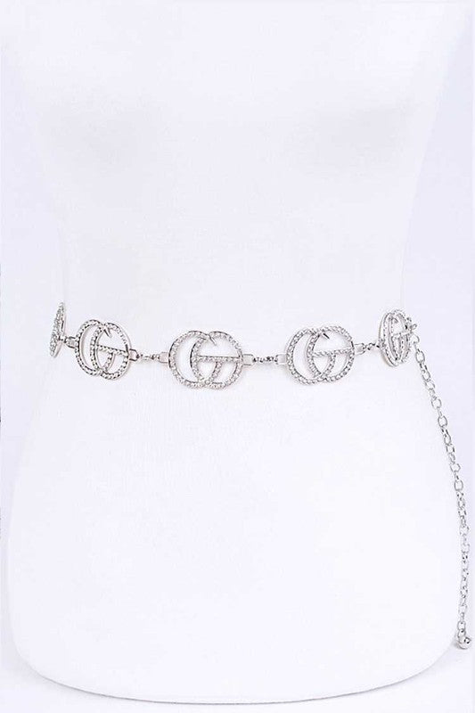 Crystal CG Logo Iconic Chain Belt