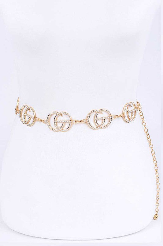 Crystal CG Logo Iconic Chain Belt