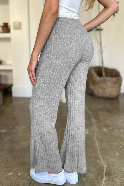 Ribbed High Waist Flare Pants