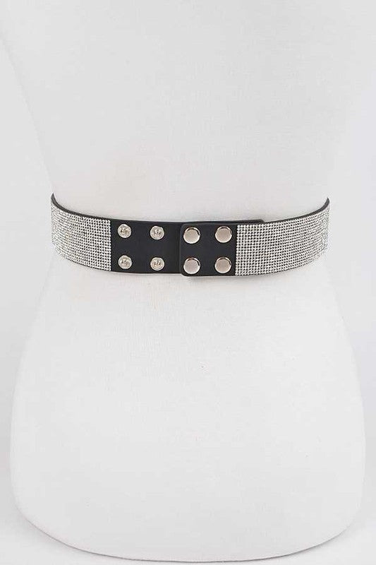 Plus Size Rhinestone Snap Fashion Belt