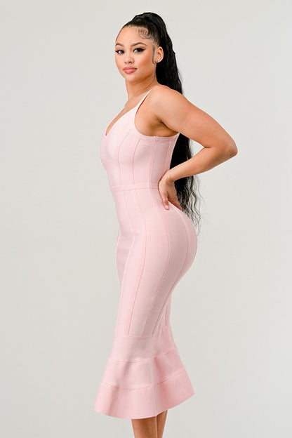 Light Pink BODYCON MIDI DRESS