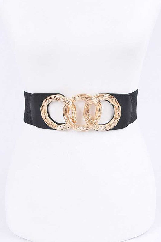 Round Buckle Fashion Elastic Belt