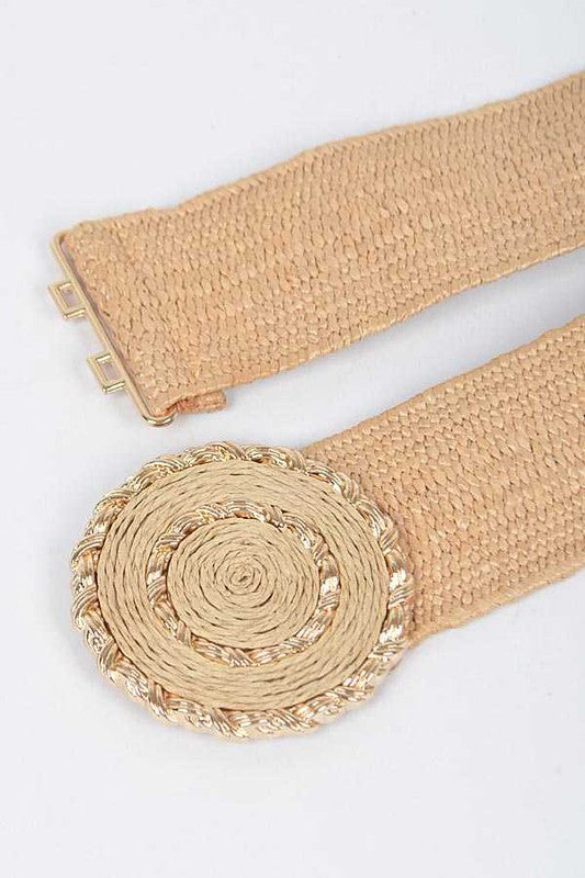 Faux Straw Elastic Belt