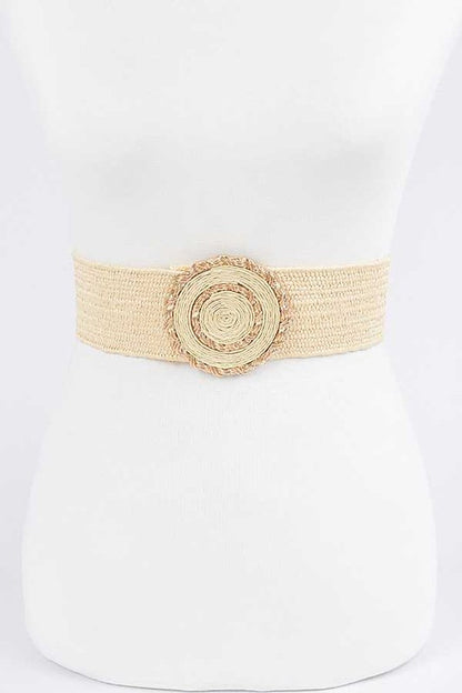 Faux Straw Elastic Belt