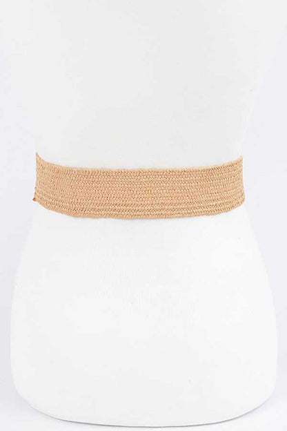 Faux Straw Elastic Belt