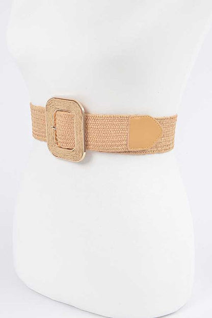 Faux Straw Elastic Belt