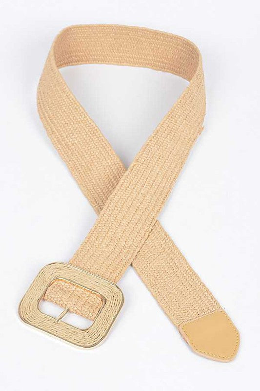 Faux Straw Elastic Belt