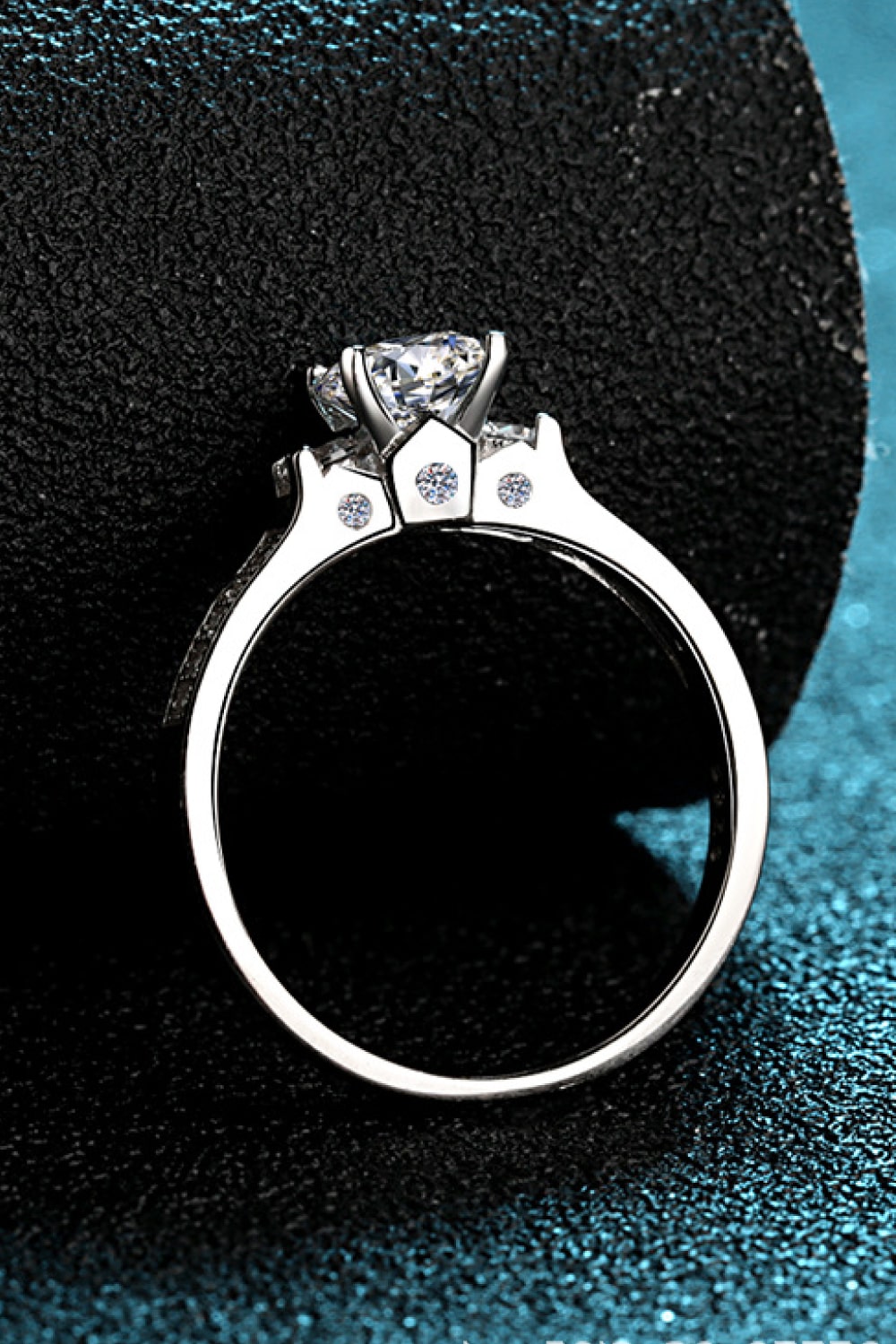 Lucky Charm Moissanite Rhodium-Plated Ring