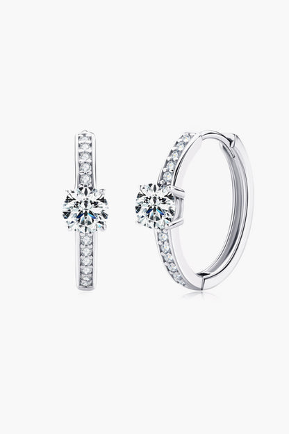 Carry Your Love 1 Carat Moissanite Platinum-Plated Earrings