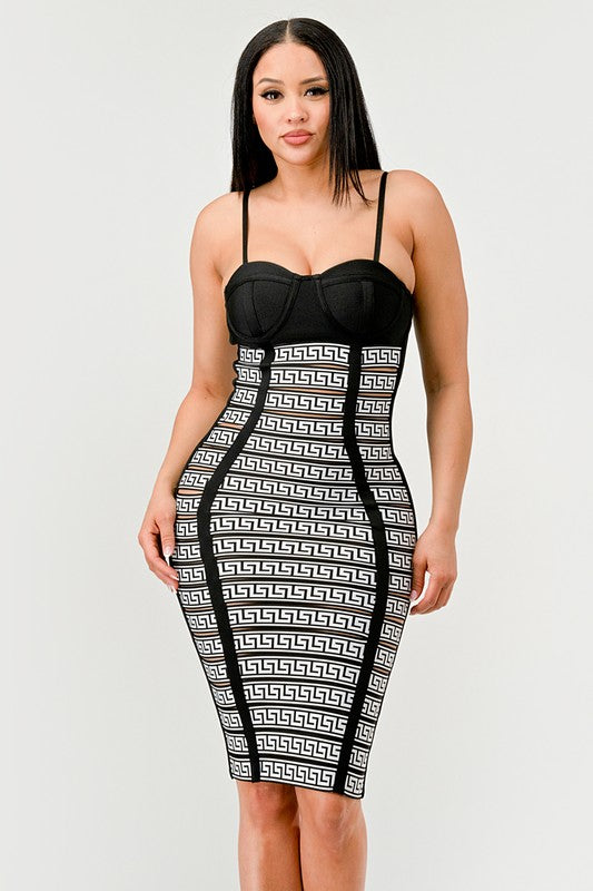 Maze Enigma Bodycon Dress