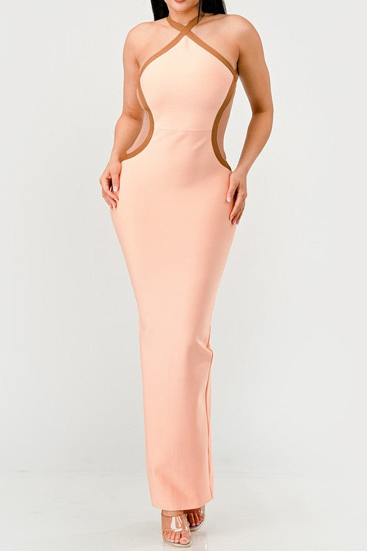 Peaches and Cream Infinity Gown Bandage dress