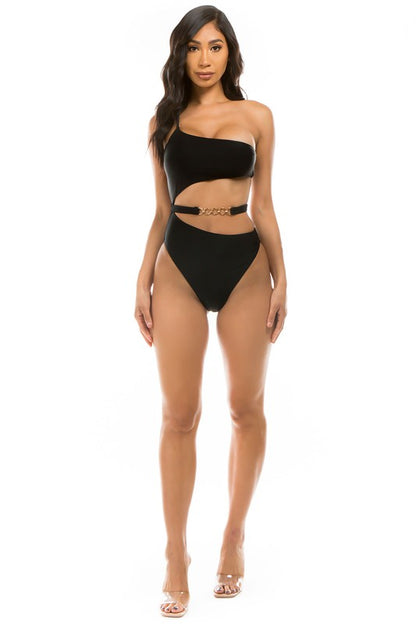 Peach Chic Belt One-Piece