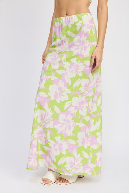 MAXI FLORAL BIAS SKIRT