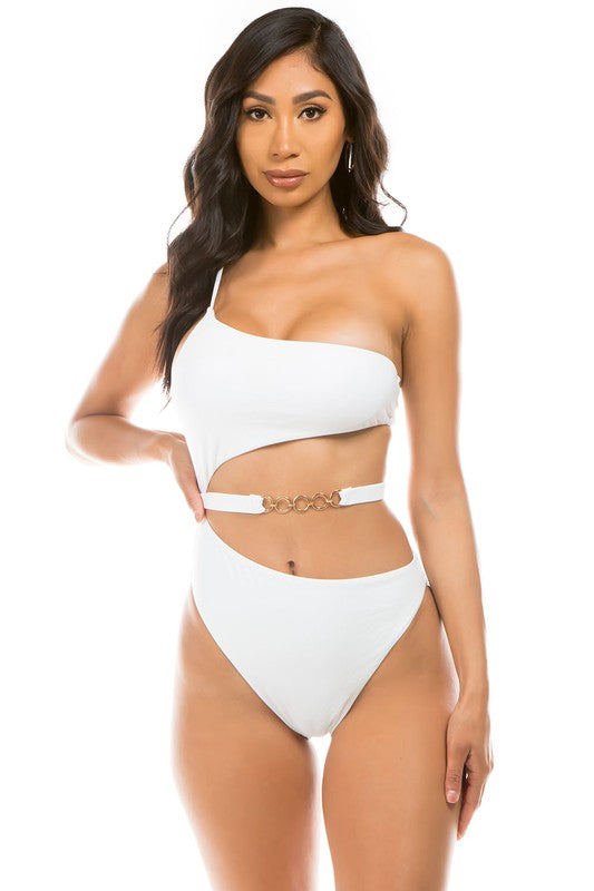 Peach Chic Belt One-Piece