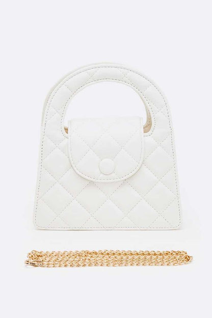 Top Handle Convertible Quilted Clutch Swing Bag