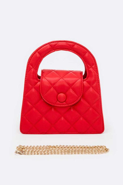 Top Handle Convertible Quilted Clutch Swing Bag