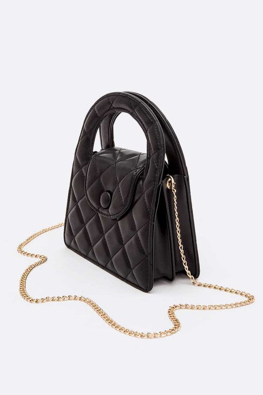 Top Handle Convertible Quilted Clutch Swing Bag