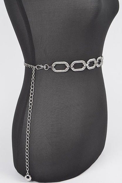 Textured Chain Link Fashion Chain Belt