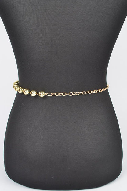 Metallic CCB Beads Fashion Chain Belt