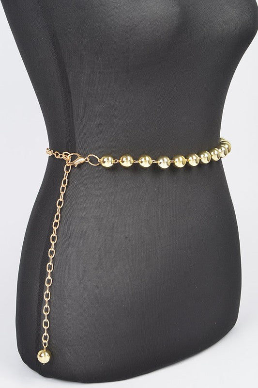 Metallic CCB Beads Fashion Chain Belt