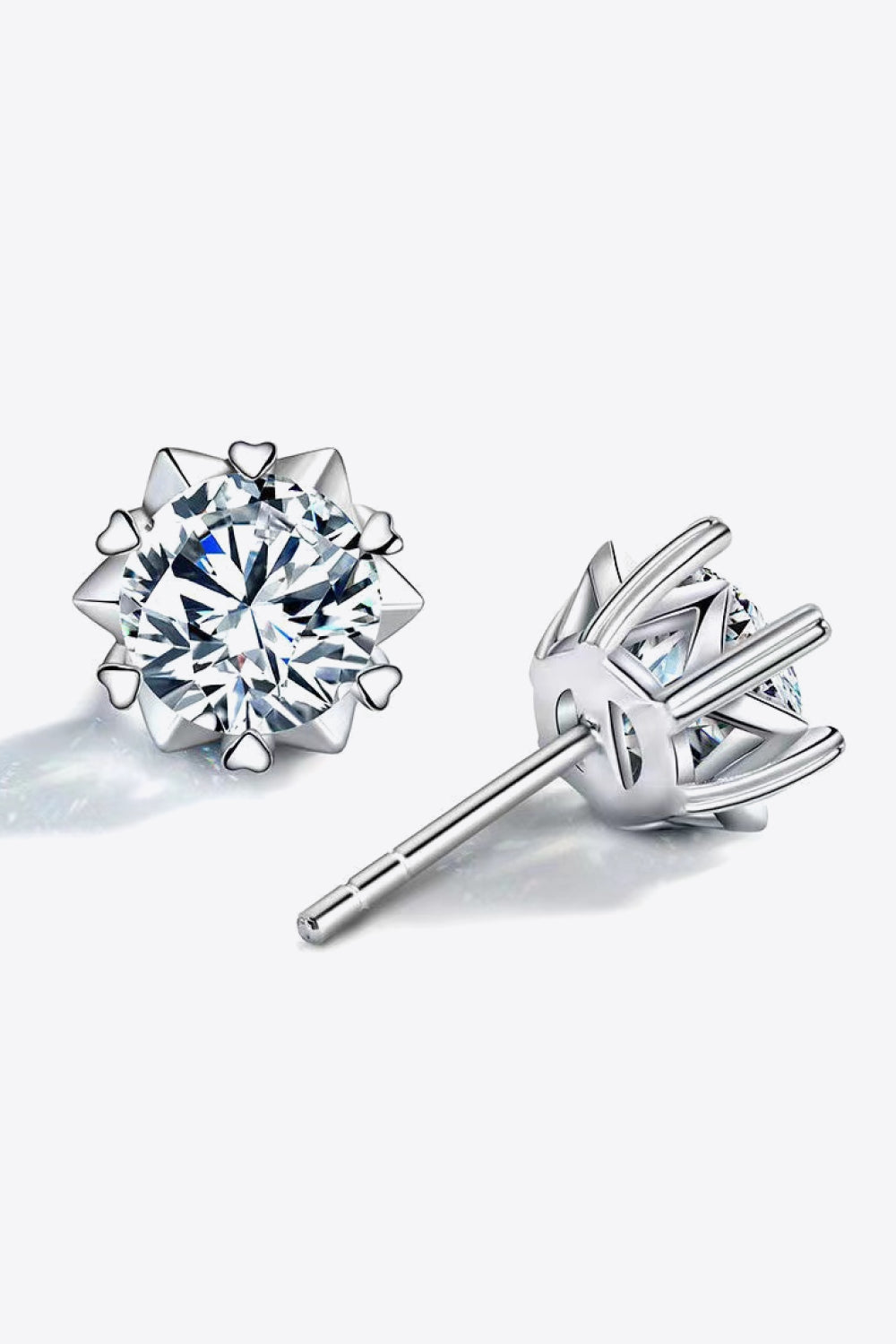 Stuck On You 4 Carat Moissanite Stud Earrings