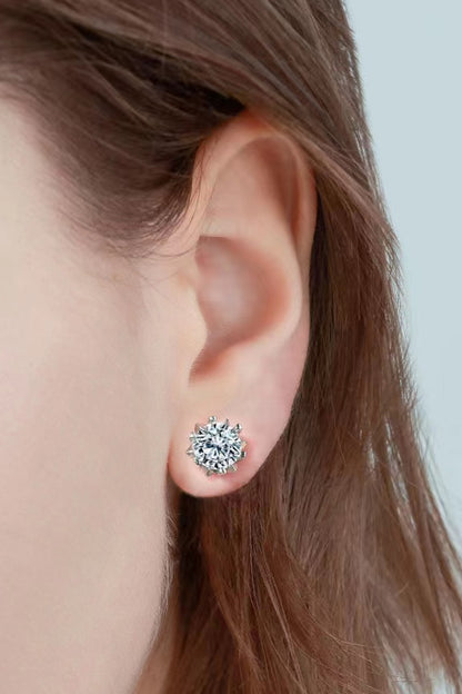 Stuck On You 4 Carat Moissanite Stud Earrings