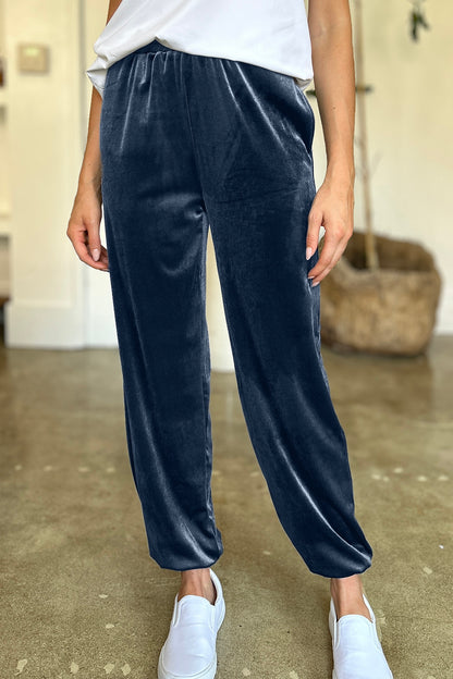 Pocketed Elastic Waist Joggers