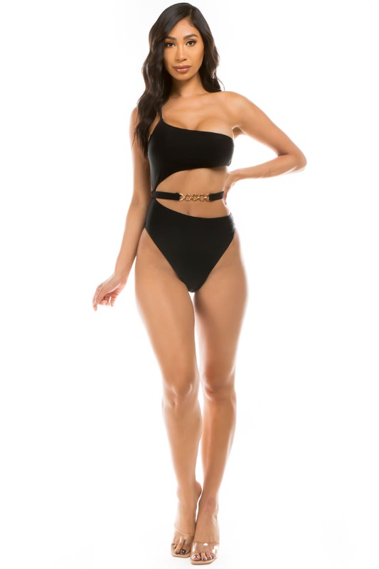 Peach Chic Belt One-Piece