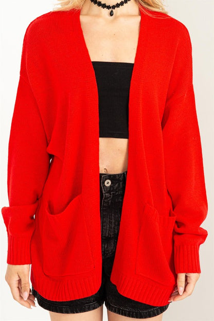 True Story Open Front Cardigan Sweater